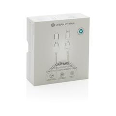 Vue Câble Oakland 6-in-1 à charge 45W en plastique recyclé RCS de couleur blanc| Krokrodeal