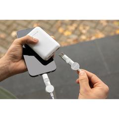Vue Câble Oakland 6-in-1 à charge 45W en plastique recyclé RCS de couleur blanc| Krokrodeal