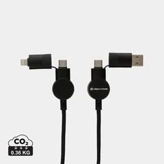 Vue Câble Oakland 6-in-1 à charge 45W en plastique recyclé RCS de couleur noir| Krokrodeal