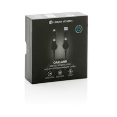 Vue Câble Oakland 6-in-1 à charge 45W en plastique recyclé RCS de couleur noir| Krokrodeal
