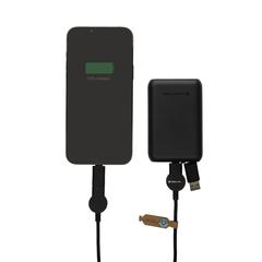 Vue Câble Oakland 6-in-1 à charge 45W en plastique recyclé RCS de couleur noir| Krokrodeal