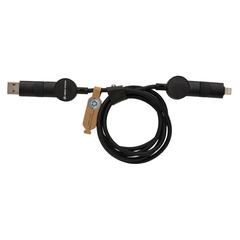 Vue Câble Oakland 6-in-1 à charge 45W en plastique recyclé RCS de couleur noir| Krokrodeal