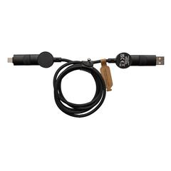 Vue Câble Oakland 6-in-1 à charge 45W en plastique recyclé RCS de couleur noir| Krokrodeal