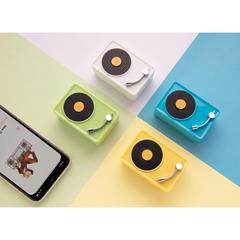 Vue Mini enceinte 3W rétro de couleur bleu| Krokrodeal