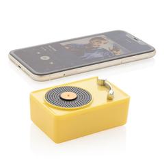 Vue Mini enceinte 3W rétro de couleur jaune| Krokrodeal
