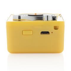 Vue Mini enceinte 3W rétro de couleur jaune| Krokrodeal