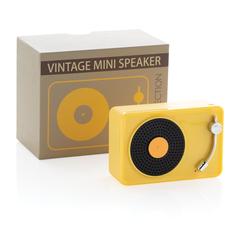 Vue Mini enceinte 3W rétro de couleur jaune| Krokrodeal