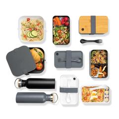 Vue Boîte à Lunch en PP avec cuichette de couleur gris| Krokrodeal