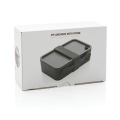 Vue Boîte à Lunch en PP avec cuichette de couleur gris| Krokrodeal