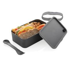 Vue Boîte à Lunch en PP avec cuichette de couleur gris| Krokrodeal