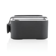 Vue Boîte à Lunch en PP avec cuichette de couleur gris| Krokrodeal