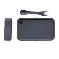 Vue Boîte à Lunch en PP avec cuichette de couleur gris| Krokrodeal