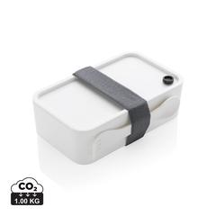Vue Boîte à Lunch en PP avec cuichette de couleur blanc| Krokrodeal