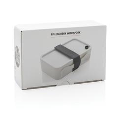 Vue Boîte à Lunch en PP avec cuichette de couleur blanc| Krokrodeal