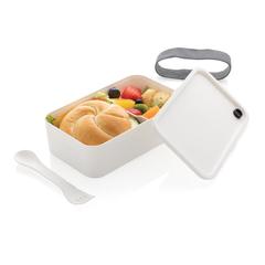 Vue Boîte à Lunch en PP avec cuichette de couleur blanc| Krokrodeal