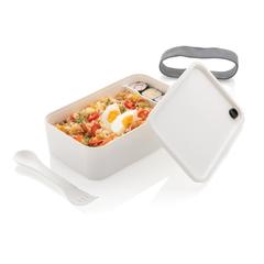 Vue Boîte à Lunch en PP avec cuichette de couleur blanc| Krokrodeal