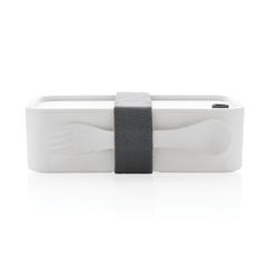 Vue Boîte à Lunch en PP avec cuichette de couleur blanc| Krokrodeal