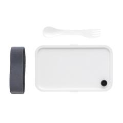 Vue Boîte à Lunch en PP avec cuichette de couleur blanc| Krokrodeal