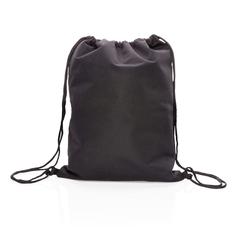 Vue Sac à dos à cordon réfléchissant en RPET de couleur noir| Krokrodeal