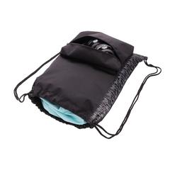 Vue Sac à dos à cordon réfléchissant en RPET de couleur noir| Krokrodeal