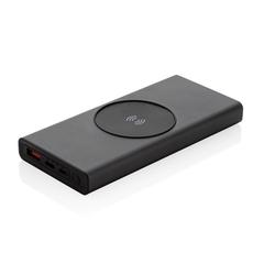 Vue Powerbank 10.000mAh et 18W en aluminium recyclé RCS Terra de couleur gris| Krokrodeal
