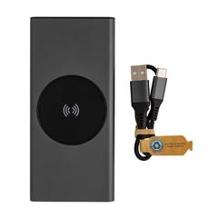 Vue Powerbank 10.000mAh et 18W en aluminium recyclé RCS Terra de couleur gris| Krokrodeal