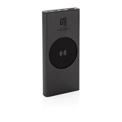 Vue Powerbank 10.000mAh et 18W en aluminium recyclé RCS Terra de couleur gris| Krokrodeal