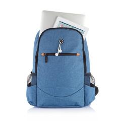 Vue Sac à dos double ton Fashion sans PVC de couleur bleu| Krokrodeal