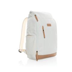 Vue Sac à dos ordinateur Impact AWARE™ en toile 16oz recyclé de couleur blanc| Krokrodeal