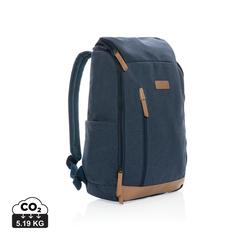 Vue Sac à dos ordinateur Impact AWARE™ en toile 16oz recyclé de couleur bleu| Krokrodeal