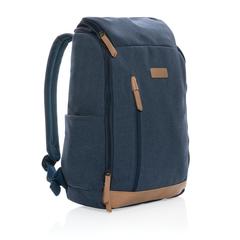 Vue Sac à dos ordinateur Impact AWARE™ en toile 16oz recyclé de couleur bleu| Krokrodeal