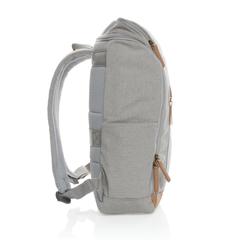 Vue Sac à dos ordinateur Impact AWARE™ en toile 16oz recyclé de couleur gris| Krokrodeal