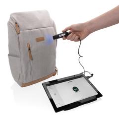 Vue Sac à dos ordinateur Impact AWARE™ en toile 16oz recyclé de couleur gris| Krokrodeal