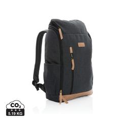 Vue Sac à dos ordinateur Impact AWARE™ en toile 16oz recyclé de couleur noir| Krokrodeal