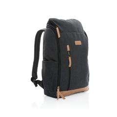 Vue Sac à dos ordinateur Impact AWARE™ en toile 16oz recyclé de couleur noir| Krokrodeal