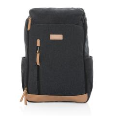 Vue Sac à dos ordinateur Impact AWARE™ en toile 16oz recyclé de couleur noir| Krokrodeal