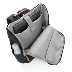 Vue Sac à dos ordinateur Impact AWARE™ en toile 16oz recyclé de couleur noir| Krokrodeal
