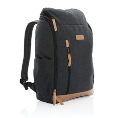 Vue Sac à dos ordinateur Impact AWARE™ en toile 16oz recyclé de couleur noir| Krokrodeal
