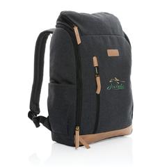 Vue Sac à dos ordinateur Impact AWARE™ en toile 16oz recyclé de couleur noir| Krokrodeal