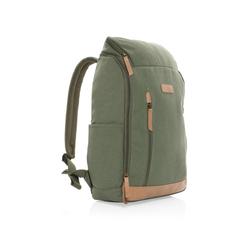 Vue Sac à dos ordinateur Impact AWARE™ en toile 16oz recyclé de couleur vert| Krokrodeal
