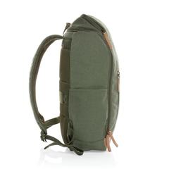 Vue Sac à dos ordinateur Impact AWARE™ en toile 16oz recyclé de couleur vert| Krokrodeal