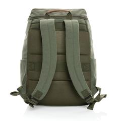 Vue Sac à dos ordinateur Impact AWARE™ en toile 16oz recyclé de couleur vert| Krokrodeal