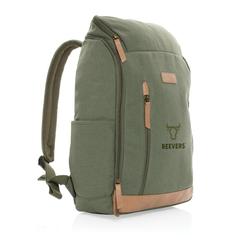 Vue Sac à dos ordinateur Impact AWARE™ en toile 16oz recyclé de couleur vert| Krokrodeal