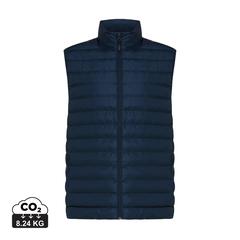 Vue Bodywarmer homme en polyester recyclé Iqoniq Meru de couleur bleu| Krokrodeal