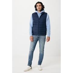 Vue Bodywarmer homme en polyester recyclé Iqoniq Meru de couleur bleu| Krokrodeal