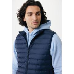 Vue Bodywarmer homme en polyester recyclé Iqoniq Meru de couleur bleu| Krokrodeal