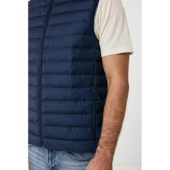 Vue Bodywarmer homme en polyester recyclé Iqoniq Meru de couleur bleu| Krokrodeal