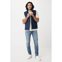 Vue Bodywarmer homme en polyester recyclé Iqoniq Meru de couleur bleu| Krokrodeal