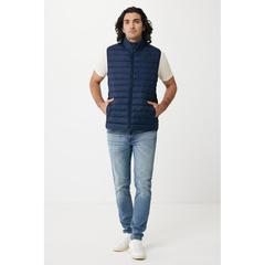 Vue Bodywarmer homme en polyester recyclé Iqoniq Meru de couleur bleu| Krokrodeal