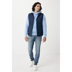 Vue Bodywarmer homme en polyester recyclé Iqoniq Meru de couleur bleu| Krokrodeal